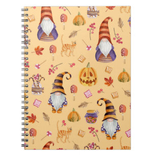 Halloween-Elemente: vintage Wasserfarbe nahtlos pa Notizblock