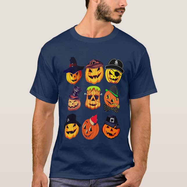 Halloween Emoji Collection Funny Halloween Shirt (Vorderseite)