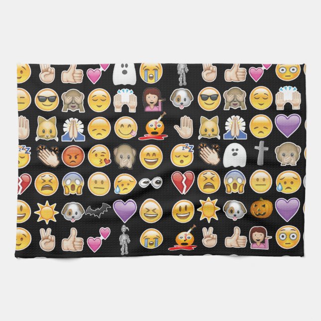 Halloween Emoji Küchentuch (Horizontal)