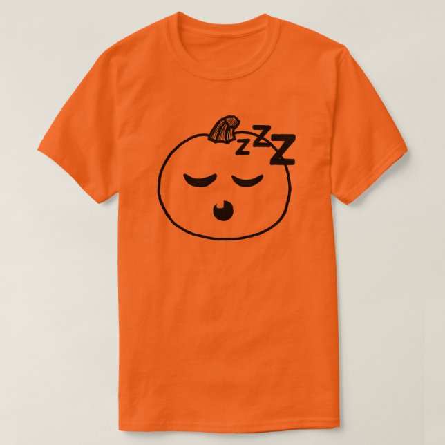 Halloween Emoji-Shirt-Kürbis-Schlafmoji-Lehrer T-Shirt (Design vorne)