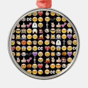 Halloween Emoji Silbernes Ornament