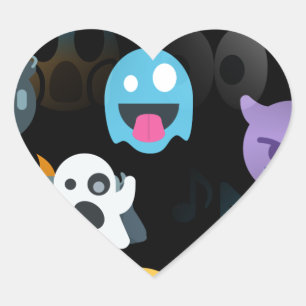 Halloween Emojis Herz-Aufkleber