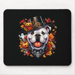 Halloween English Bulldog Herbstlaubs Pumpkins Gho Mousepad