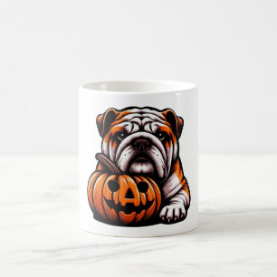 Halloween English Bulldog - Kürbislaterne Herbst Kaffeetasse