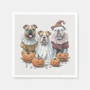 Halloween English Bulldogs Pumpkin Serviette