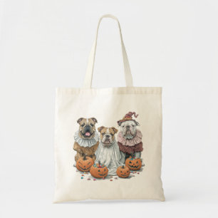 Halloween English Bulldogs Pumpkin Tragetasche