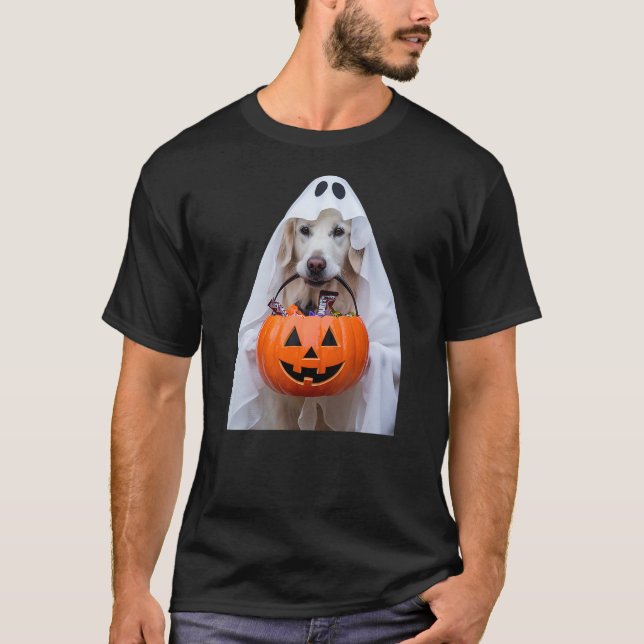 Halloween English Cream Golden Retriever Pumpkin D T-Shirt (Vorderseite)