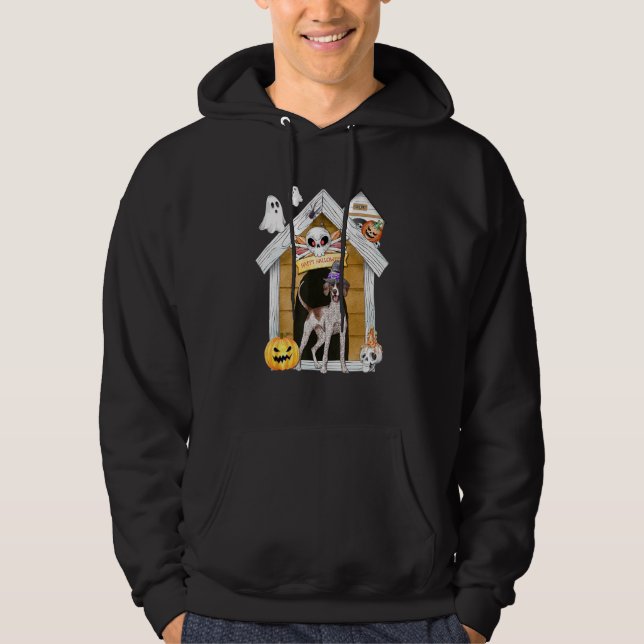Halloween English Pointer Dog Hexe Spuk House Hoodie (Vorderseite)