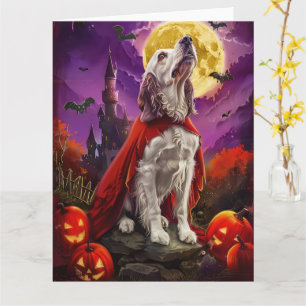 Halloween English Setter Vampir Kürbisse Gruselig Karte