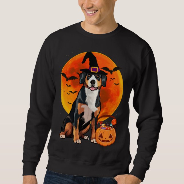 Halloween Entlebucher Mountain Dog Jack O Lantern  Sweatshirt (Vorderseite)
