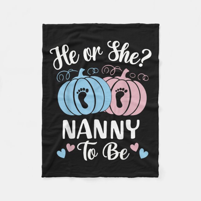 Halloween Er oder Sie Nanny To Be Kürbis Geschlech Fleecedecke (Vorderseite)