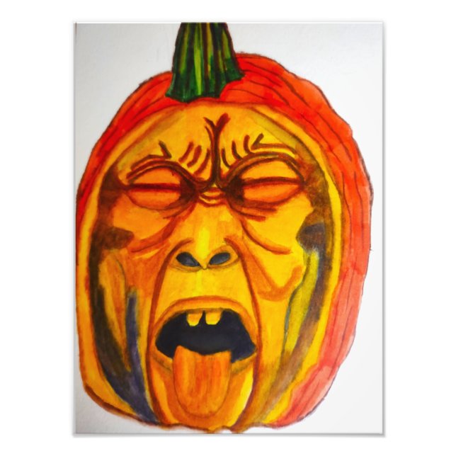 HALLOWEEN ERIE PUMPKIN-GESICHT FOTODRUCK (Vorne)