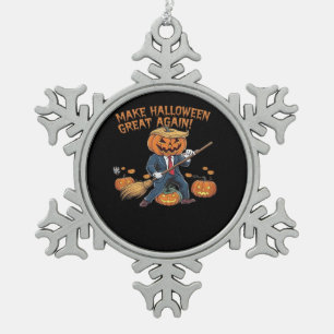 Halloween erneut großartig machen - unheimliches H Schneeflocken Zinn-Ornament