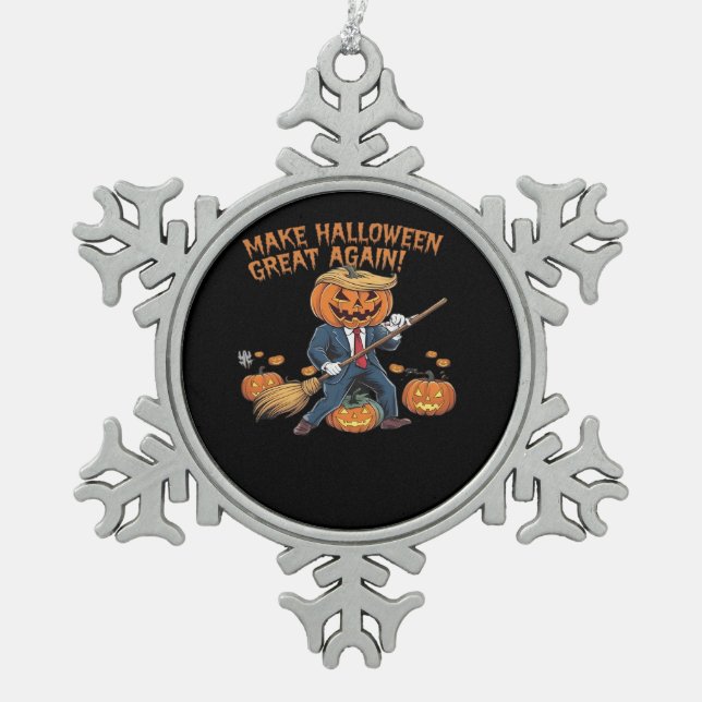 Halloween erneut großartig machen - unheimliches H Schneeflocken Zinn-Ornament (Vorderseite)
