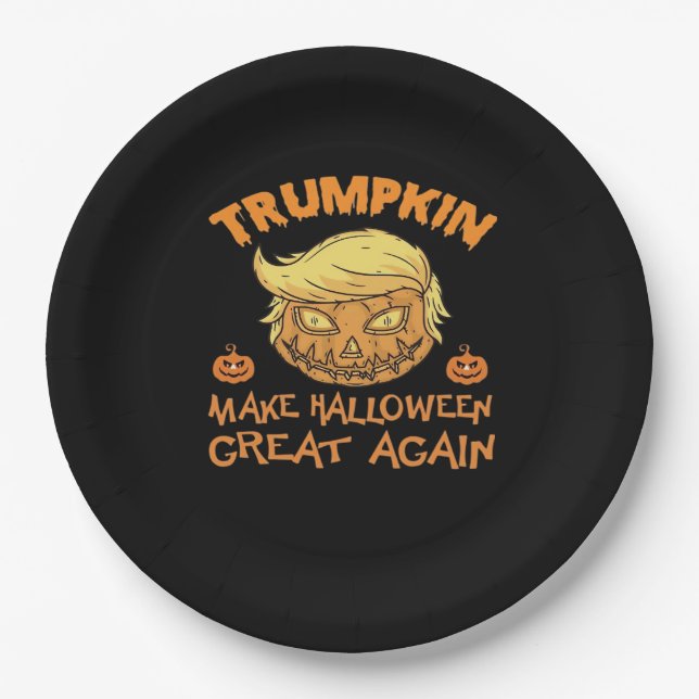 Halloween erneut - Trumpkin Pappteller (Vorderseite)