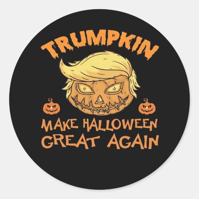 Halloween erneut - Trumpkin Runder Aufkleber (Vorderseite)