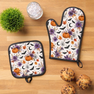 Halloween Ernte Ofenhandschuh & Topflappen-Set
