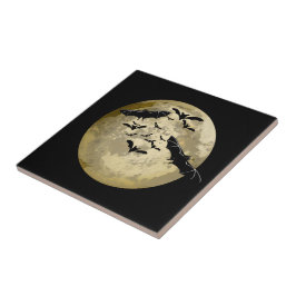 Halloween Ernte Vollmond- und Nachtflieger Fliese