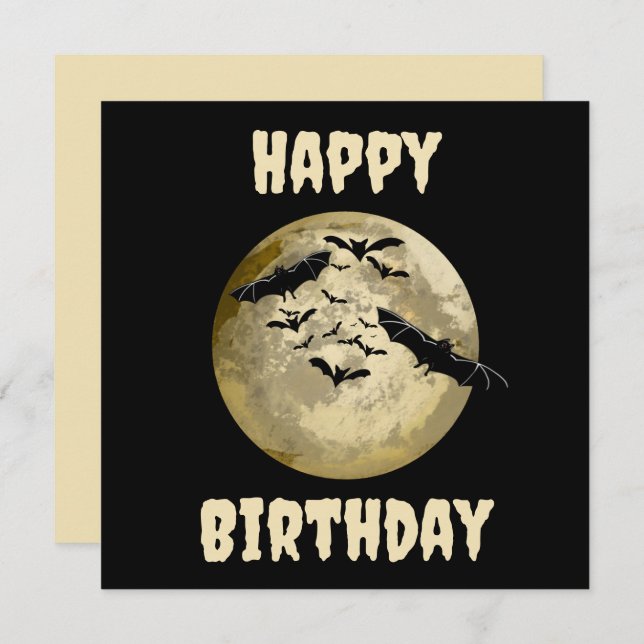 Halloween Ernte Vollmond- und Nachtflieger Karte (Vorne/Hinten)