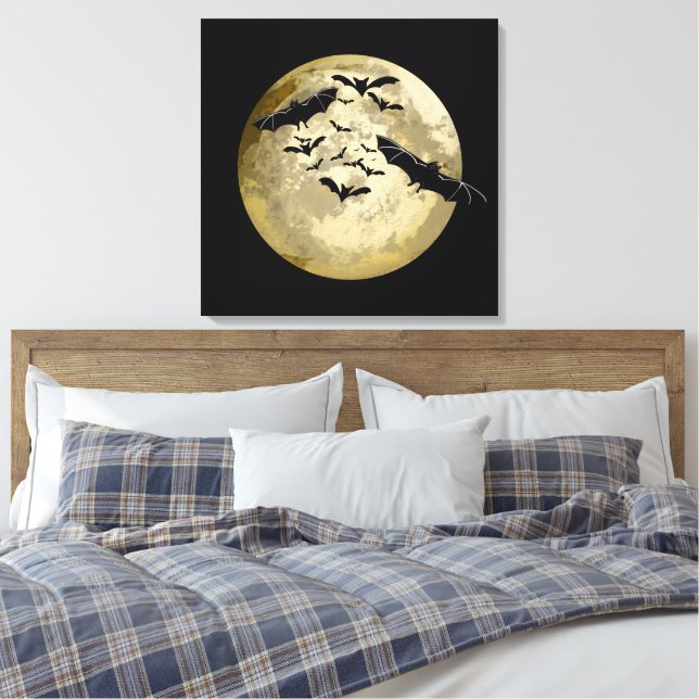 Halloween Ernte Vollmond- und Nachtflieger Leinwanddruck (Insitu (Schlafzimmer))