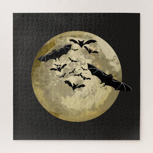 Halloween Ernte Vollmond- und Nachtflieger Puzzle (Vertikal)