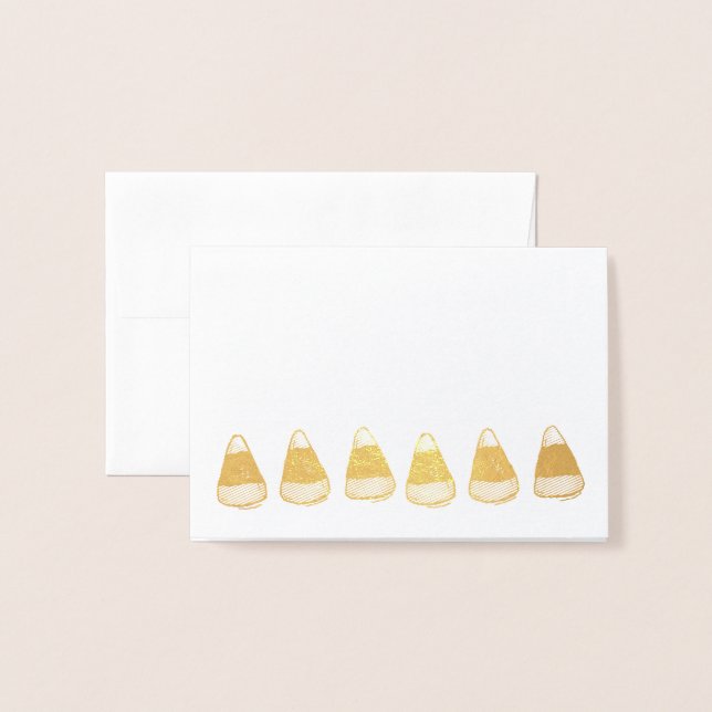 Halloween Erntedank Herbst Candy Corn Folienkarte (Vorderseite mit Umschlag)