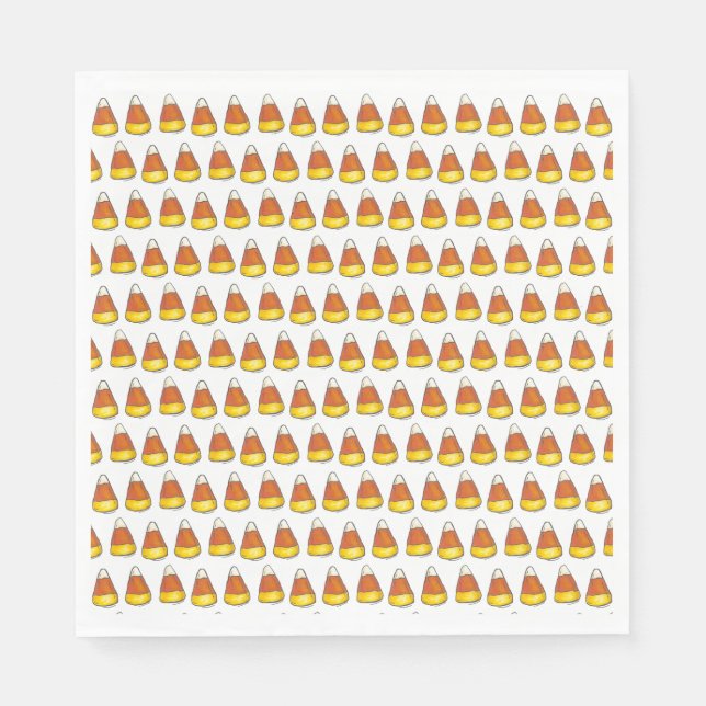 Halloween Erntedank Trick-oder Leckerei Candy Corn Serviette (Vorderseite)