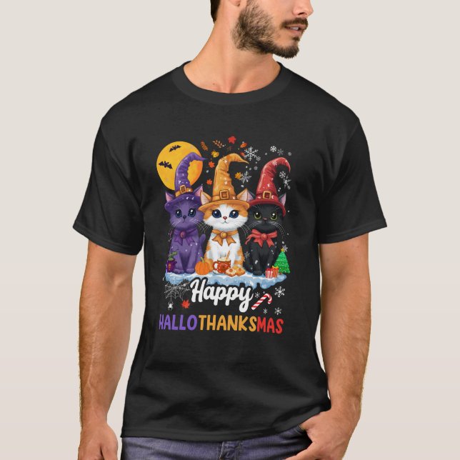 Halloween Erntedank Weihnachten 2024 Hallothanksm T-Shirt (Vorderseite)