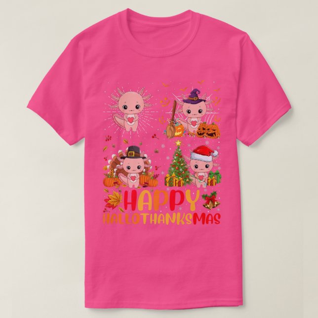 Halloween Erntedank Weihnachten Aolotl Halloween T-Shirt (Design vorne)