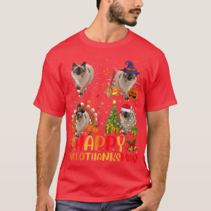 Halloween Erntedank Weihnachten Balinese Cat Hall T-Shirt