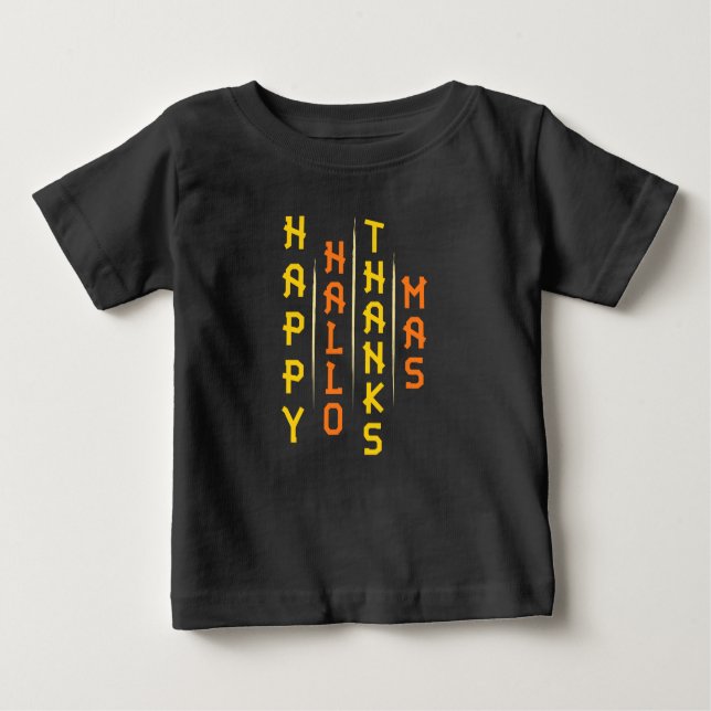 Halloween Erntedank Weihnachten Einfache Typografi Baby T-shirt (Vorderseite)