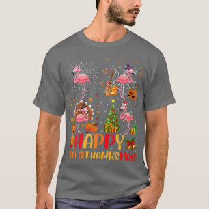 Halloween Erntedank Weihnachten Flamingo Hallotha T-Shirt