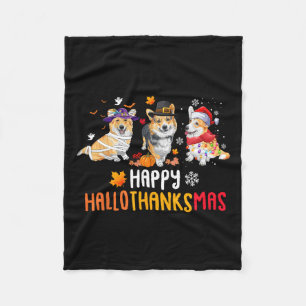 Halloween Erntedank Weihnachten Funny Corgi Hunde Fleecedecke