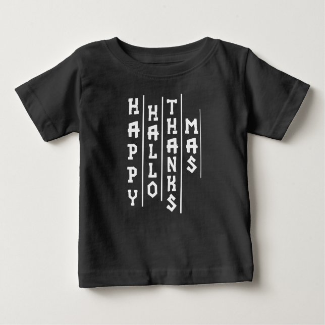 Halloween Erntedank Weihnachten Funny Typografie Baby T-shirt (Vorderseite)