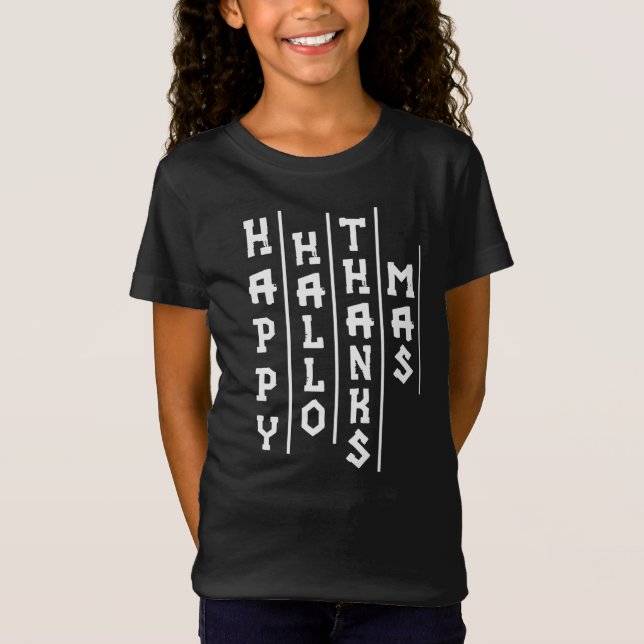 Halloween Erntedank Weihnachten Funny Typografie T-Shirt (Vorderseite)