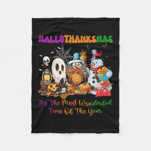 Halloween Erntedank Weihnachten Glückwunsch Hallow Fleecedecke