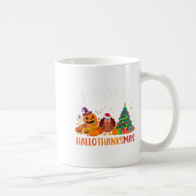 Halloween Erntedank Weihnachten Glückwunsch Hallow Kaffeetasse (Rechts)