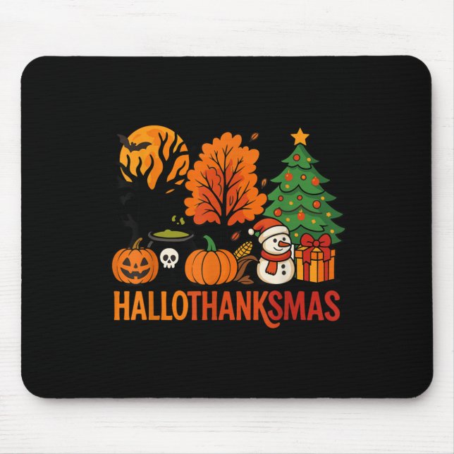 Halloween Erntedank Weihnachten Glückwunsch Hallow Mousepad (Vorne)