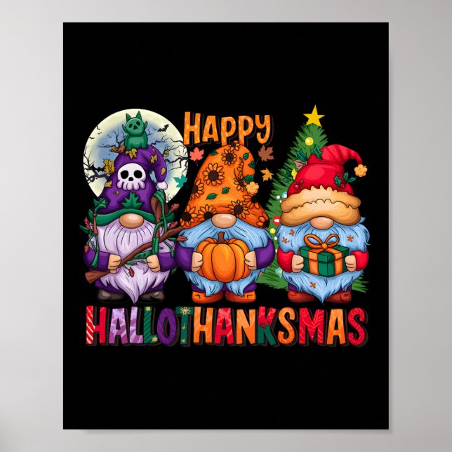 Halloween Erntedank Weihnachten Glückwunsch Hallow Poster (Vorne)