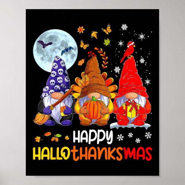 Halloween Erntedank Weihnachten Glückwunsch Hallow Poster (Vorne)