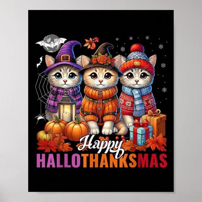 Halloween Erntedank Weihnachten Glückwunsch Hallow Poster (Vorne)