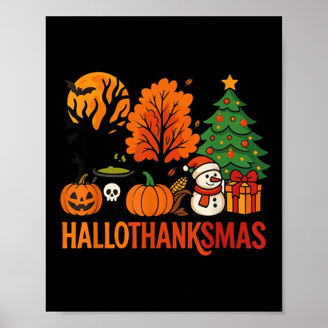 Halloween Erntedank Weihnachten Glückwunsch Hallow Poster (Vorne)
