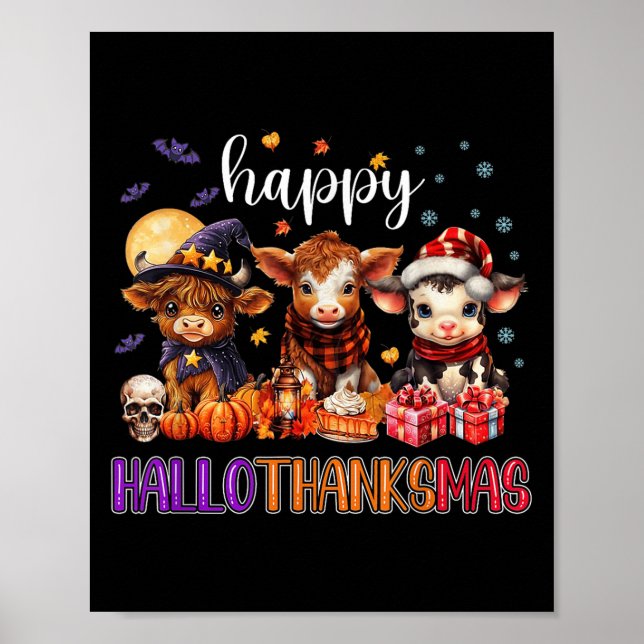 Halloween Erntedank Weihnachten Glückwunsch Hallow Poster (Vorne)