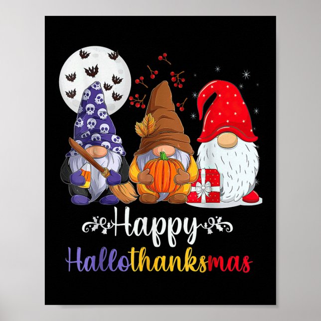 Halloween Erntedank Weihnachten Glückwunsch Hallow Poster (Vorne)