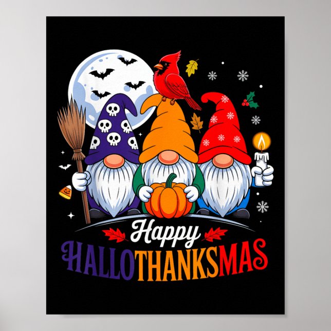 Halloween Erntedank Weihnachten Glückwunsch Hallow Poster (Vorne)