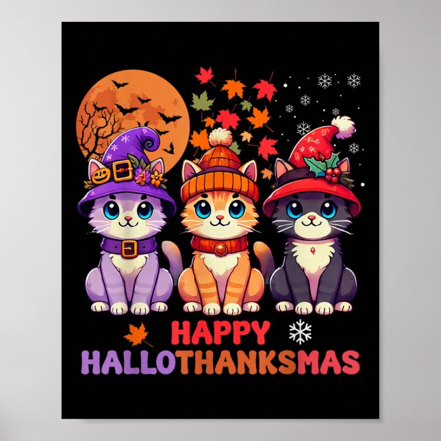 Halloween Erntedank Weihnachten Glückwunsch Hallow Poster (Vorne)