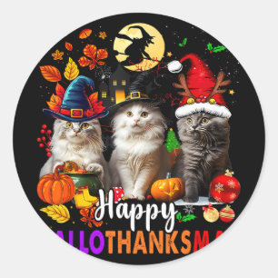 Halloween Erntedank Weihnachten Glückwunsch Hallow Runder Aufkleber