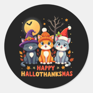 Halloween Erntedank Weihnachten Glückwunsch Hallow Runder Aufkleber
