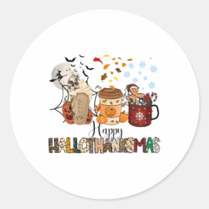 Halloween Erntedank Weihnachten Glückwunsch Hallow Runder Aufkleber
