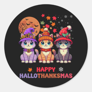 Halloween Erntedank Weihnachten Glückwunsch Hallow Runder Aufkleber